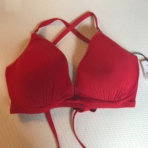 NWT Shade and Shore 38DD Red Bikini Top